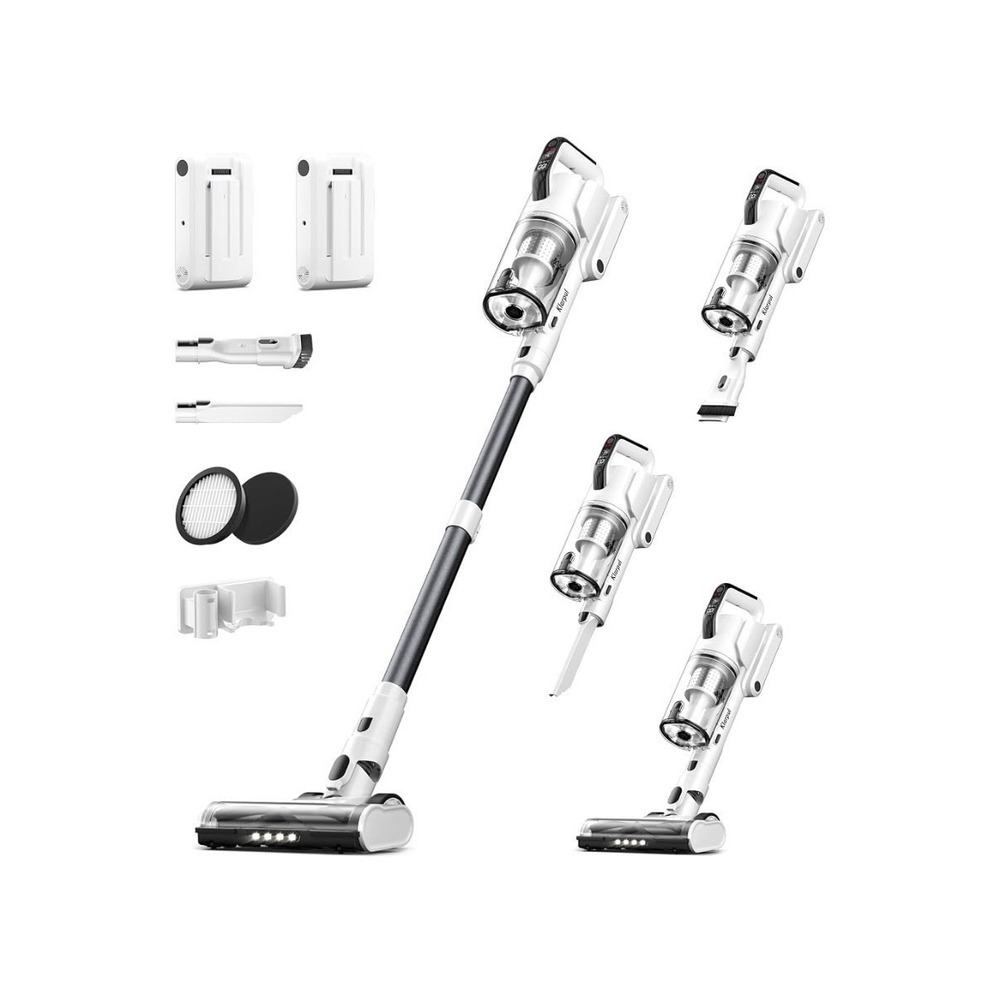 Klarpul Cordless Vacuum Cleaner, 2 Batteries 140 Mins Runtime 600W 50Kpa Stick V